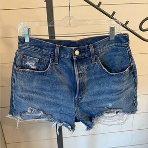 Levi's Blue Jean Shorts Distressed Cut-Offs